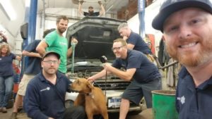 shop team selfie
